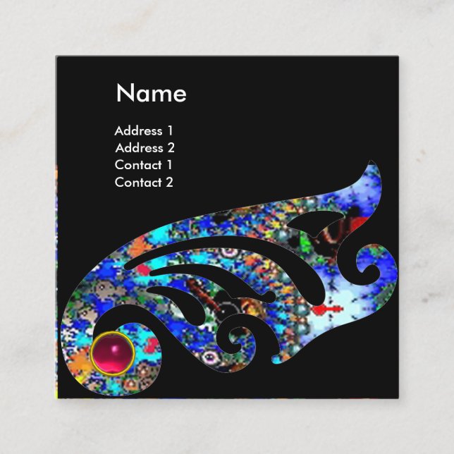 Carte De Visite Carré RUBY EPHÉMERAL / Salon de beauté, Spa, maquilleur (Devant)