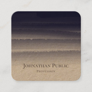 Carte De Visite Carré Rustic Kraft Professional Brush noir Abstrait