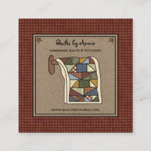 Carte De Visite Carré Rustique Pays Quilter Stitcher Artiste artisanal