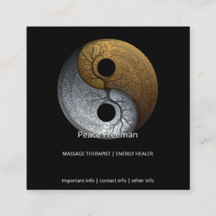 Carte De Visite Carré Sacred Balance Symbole Yin Yang