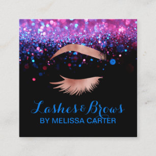 Carte De Visite Carré Salon de beauté Maquillage Artiste Brows Lash Exte