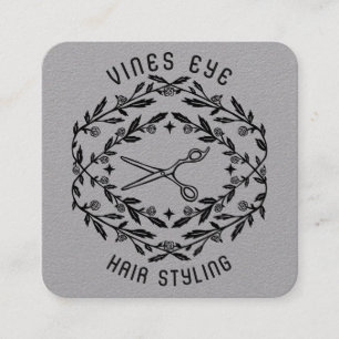Carte De Visite Carré Salon de cheveux ciseaux Vins Rose Magique Boho Lu