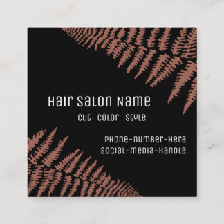 Carte De Visite Carré Salon de coiffure moderne | Mauve Ferns -
