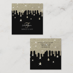 Carte De Visite Carré Salon de coiffure pour artiste Parties scintillant