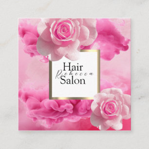 Carte De Visite Carré Salon de coiffure Typographie Colorée Coiffeur Mod