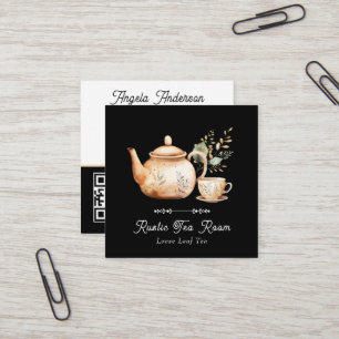 Carte De Visite Carré Salon de Thé Tea Pot