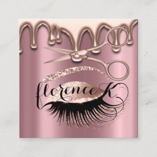 Carte De Visite Carré Salon des cheveux Coiffeur Brows Eyelash Ciseaux d