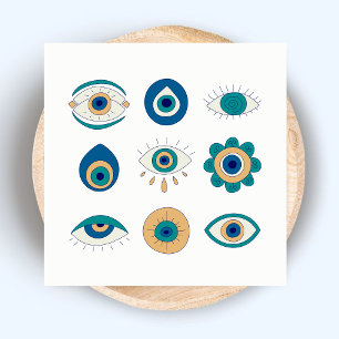Carte De Visite Carré Salon des cils branchés Minimal Ocean Blue Eyes