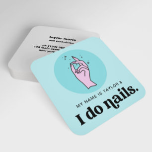 Carte De Visite Carré Salon Nail Manicuriste Moderne Rétro