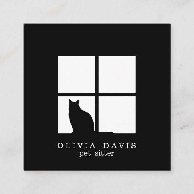 Carte De Visite Carré Salon pour animaux domestiques Service de toilette (Devant)