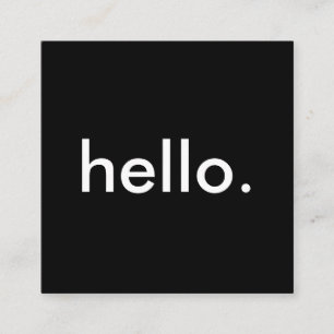 Carte De Visite Carré Salut noir minimaliste