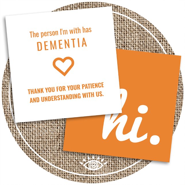 Carte De Visite Carré salut patients atteints de démence et d'alzheimer  (Créateur téléchargé)
