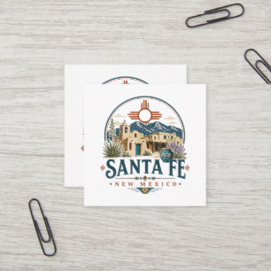 Carte De Visite Carré Santa Fe Nouveau-Mexique Architecture Adobe Sud-Ou