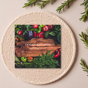 Carte De Visite Carré Santé Carré de la table de coupe des légumes