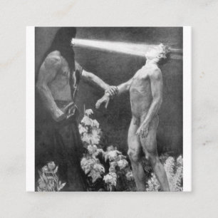 Carte De Visite Carré Sascha Schneider - Hypnose Vintage Allemand Occult