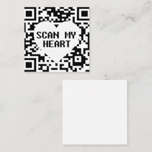 Carte De Visite Carré Scannez mon cœur