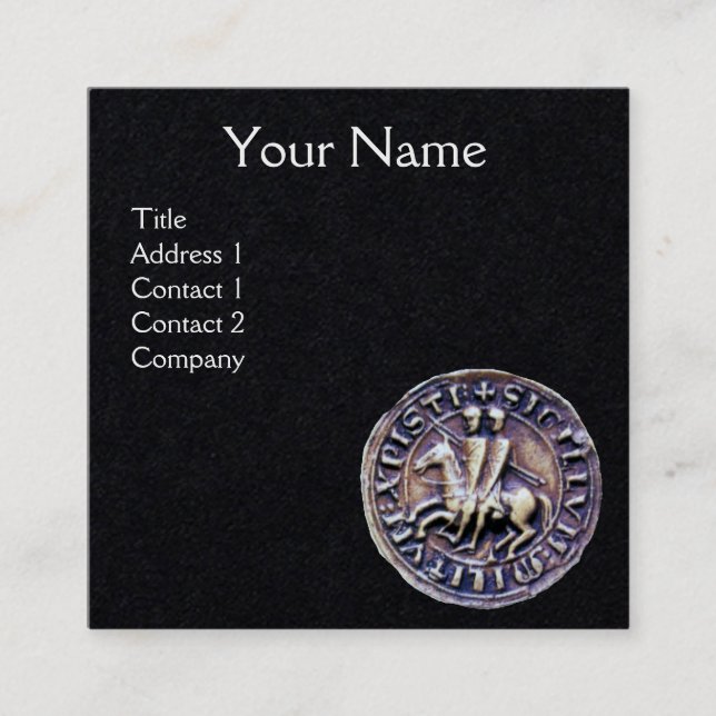 Carte De Visite Carré SCEAU DU MODÈLE DE CHEVALIERS MONOGRAMME Papier no (Devant)