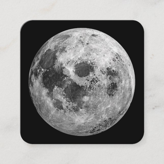 Carte De Visite Carré Science de l'astronomie spatiale de la Pleine lune (Devant)