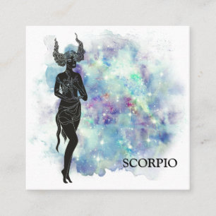 Carte De Visite Carré *~* SCORPIO Zodiac Astrologie Lectures Turquoise +