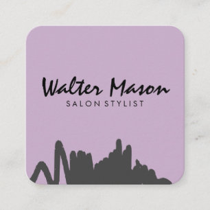 Carte De Visite Carré Scribble violet expressif