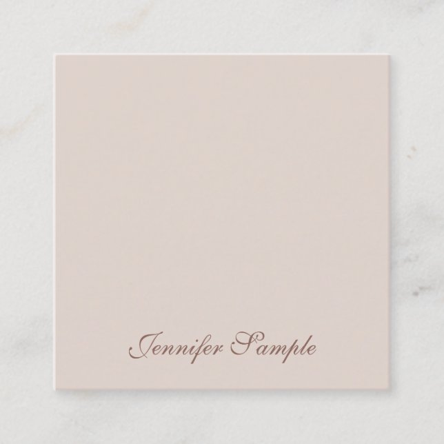 Carte De Visite Carré Script à main élégant professionnel Modèle simple (Devant)