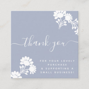 Carte De Visite Carré Script de logo de remerciement de Pastel Boutique