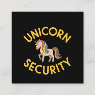 Carte De Visite Carré Sécurité Unicorn : Gardez la magie en sécurité ave