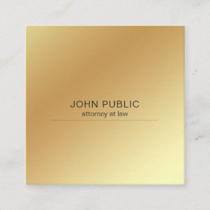 Carte De Visite Carré Sembler élégant d'or de bureau d'avocat moderne