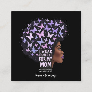 Carte De Visite Carré Sensibilisation à la maladie d'Alzheimer - Je port