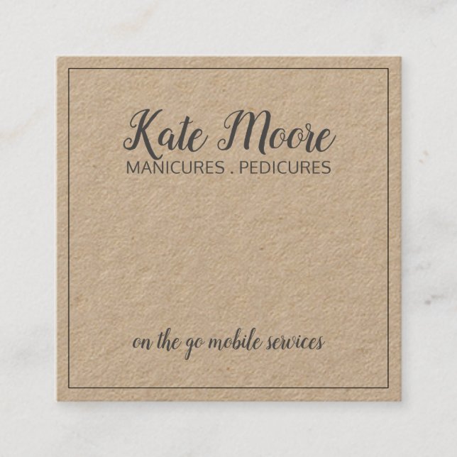 Carte De Visite Carré Service De Beauté Manicuriste Ou Pédiuriste (Devant)