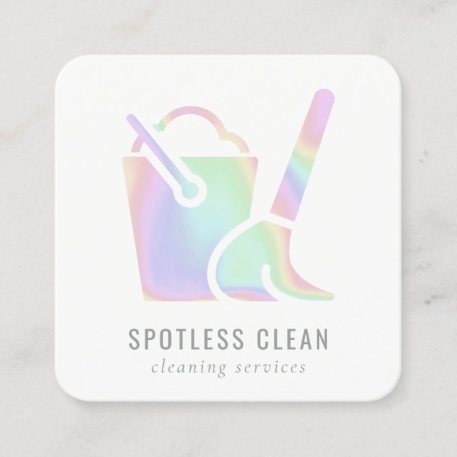 Carte De Visite Carré Service de nettoyage de la chambre à compartiments (Devant)