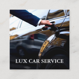 Carte De Visite Carré Service de taxi Lux Care Chauffeur Conducteur