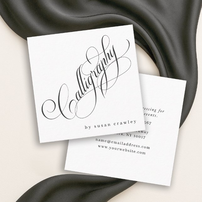 Carte De Visite Carré Services de calligraphe professionnel simple et él (Créateur téléchargé)