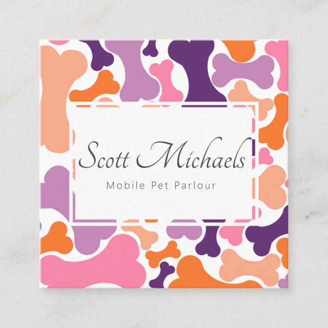 Carte De Visite Carré services pour animaux de compagnie pour chiens (Devant)