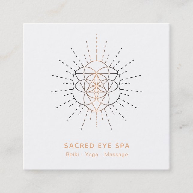Carte De Visite Carré *~* Shaman Alchimie cosmique Géométrie sacrée (Devant)