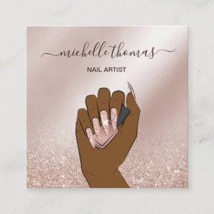 Carte De Visite Carré Signature de l'artiste en or rose TECHNICIEN DU NA