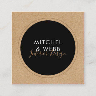 Carte De Visite Carré Signature rustique kraft moderne élégant