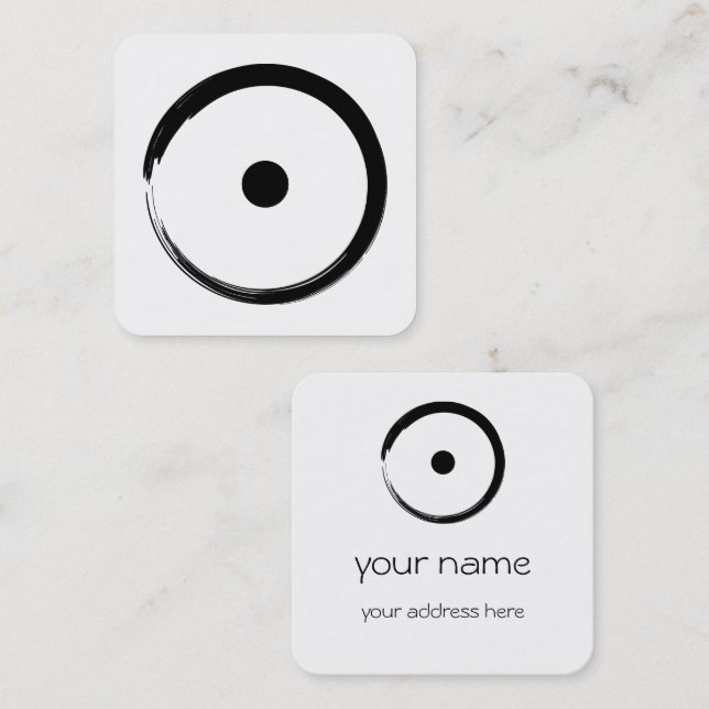 Carte De Visite Carré Signe astrologique - Bouddhisme Zen Circle 1 (Devant / Derrière)