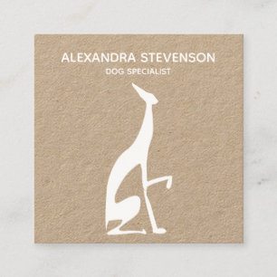 Carte De Visite Carré Silhouette de chien , minimaliste moderne