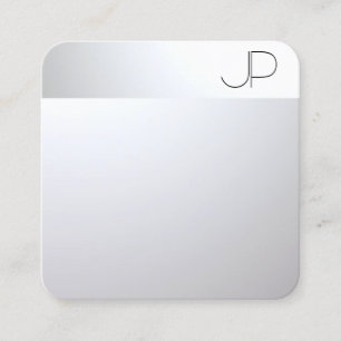 Carte De Visite Carré Silver Look moderne élégant Modèle professionne