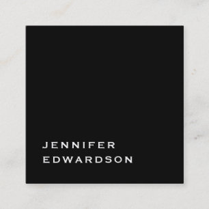 Carte De Visite Carré Simple élégant noir minimaliste squar professionne
