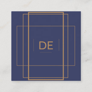 Carte De Visite Carré Simple Élégant Professionnel Bleu Médias sociaux