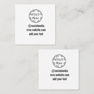 Carte De Visite Carré simple et personnalisé aquarelle ajouter le logo s
