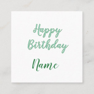 Carte De Visite Carré simple joyeux anniversaire minimal ajoutez votre n