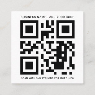 Carte De Visite Carré Simple logo personnalisé minimaliste et code QR DI