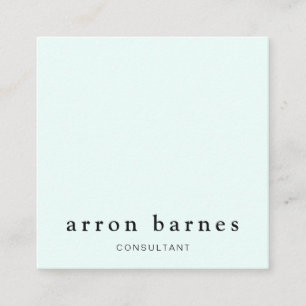 Carte De Visite Carré Simple lumière Aqua Moderne Professionnel Minimali
