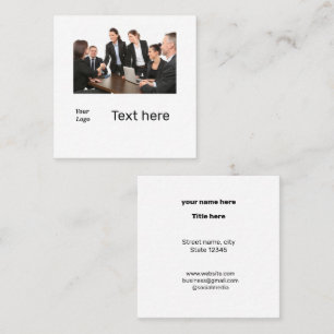 CARTE DE VISITE CARRÉ SIMPLE MINIMAL AJOUTER VOTRE LOGO TEXTE PERSONNALI