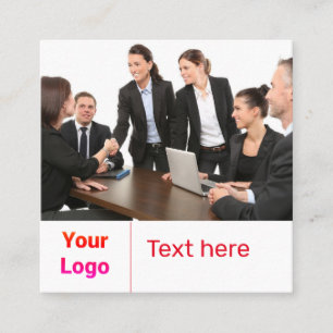 CARTE DE VISITE CARRÉ SIMPLE MINIMAL AJOUTER VOTRE LOGO TEXTE PERSONNALI