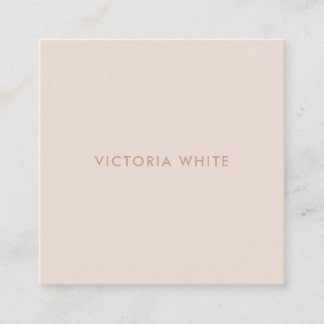 Carte De Visite Carré Simple Moderne Chic Unique Pale Blush