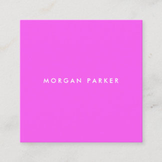 Carte De Visite Carré Simple moderne Professional Hot Pink Carré